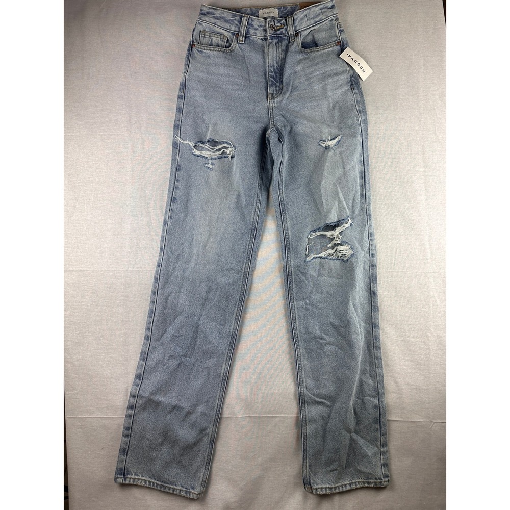 PacSun 90s Boyfriend Distressed High Rise Light Wash Jeans Size 24 NWT